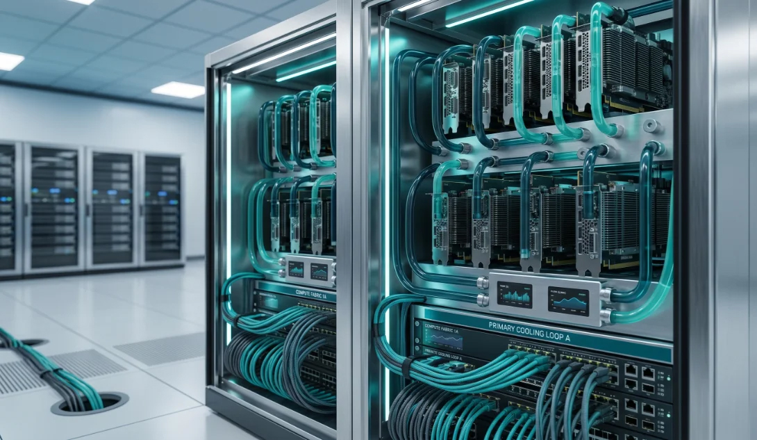 Flüssigkeitsgekühlte GPU-Racks